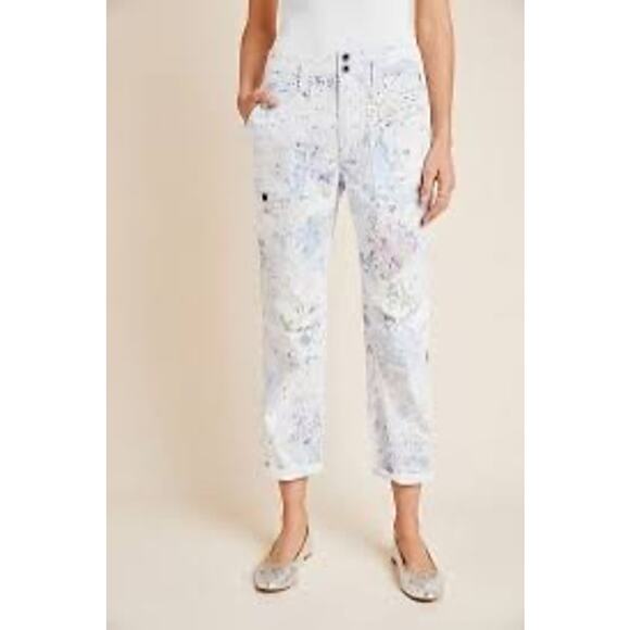 Anthropologie Wanderer Watercolor Cargo Pants Sz 25 - Picture 1 of 8